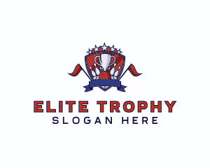 Trophy - Bowling Trophy Shield logo design