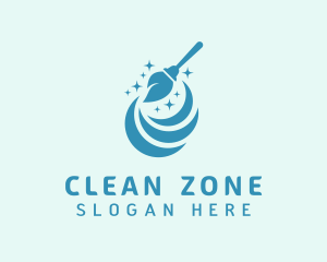 Sanitary Mop Cleaning logo design