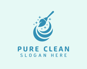 Sanitary Mop Cleaning logo design