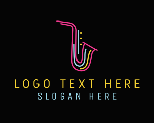 Neon Musical Saxophone  Logo