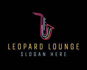 Neon Musical Saxophone  logo design