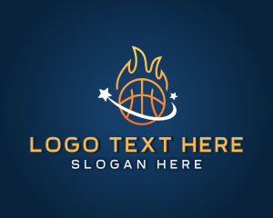 Fire - Fiery Sports Basketball logo design