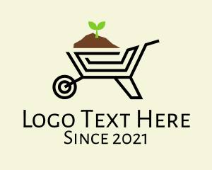 Cart - Sprout Gardening Wheelbarrow logo design