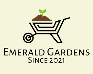 Sprout Gardening Wheelbarrow  logo design