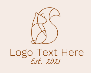 Veterinary - Brown Squirrel Line Art logo design