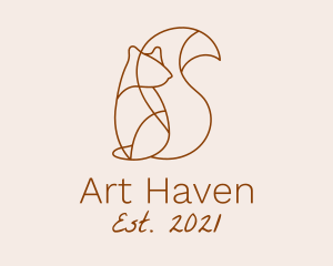 Brown Squirrel Line Art logo design