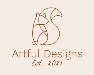 Brown Squirrel Line Art logo design