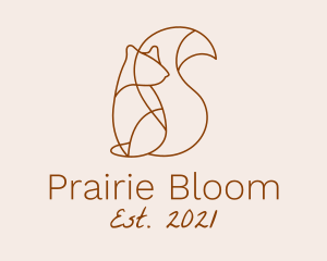 Prairie - Brown Squirrel Line Art logo design
