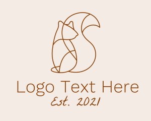 Lemur - Brown Squirrel Line Art logo design