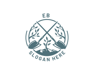 Planting Shovel Gardening Logo