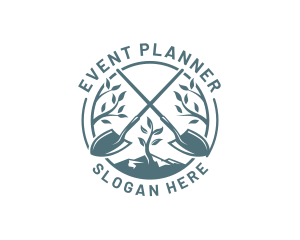 Planting Shovel Gardening Logo