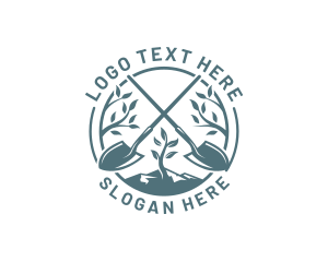 Sustainability - Planting Shovel Gardening logo design