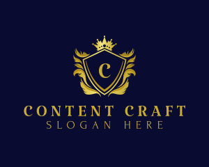 Premium Shield Crown logo design