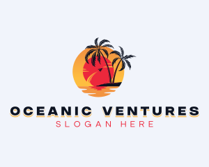 Beach Island Travel logo design