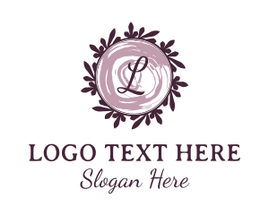 Purple - Wedding Event Wreath logo design