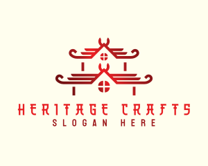 Traditional - Traditional Roofing Asian logo design