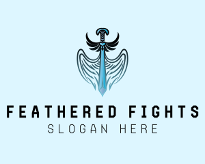 Fantasy Wing Sword logo design