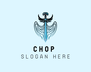 Soldier - Fantasy Wing Sword logo design