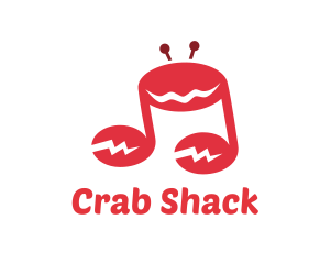 Musical Note Crab logo design