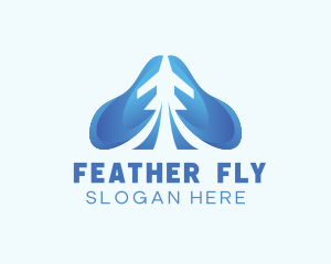 Blue Airplane Aviation logo design