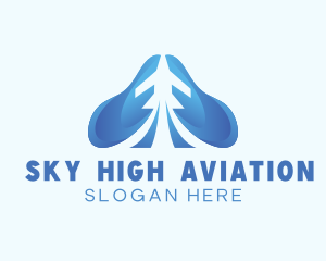 Aviation - Blue Airplane Aviation logo design