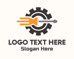 Power - Industrial Screwdriver Cogwheel logo design