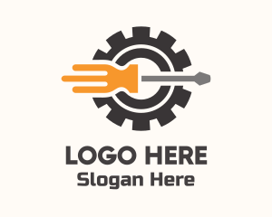Power - Industrial Screwdriver Cogwheel logo design