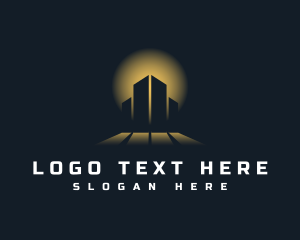 Loft - Sunset Building Silhouette logo design