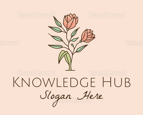 Natural Rose Flowers Logo