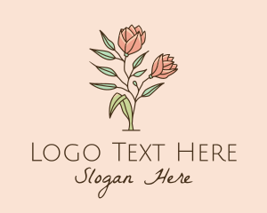 Flower Shop - Natural Rose Flowers logo design