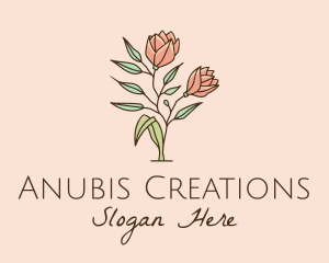 Natural Rose Flowers  logo design