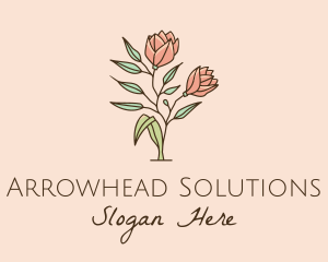 Natural Rose Flowers  logo design