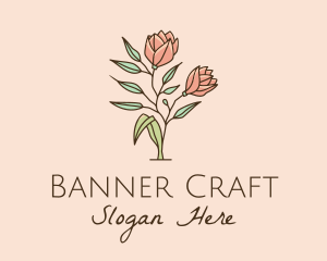 Natural Rose Flowers  logo design