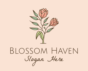 Flowering - Natural Rose Flowers logo design