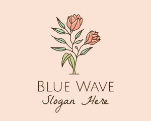 Natural Rose Flowers  logo design