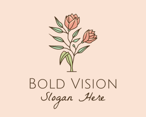 Natural Rose Flowers  logo design