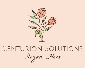 Natural Rose Flowers  logo design