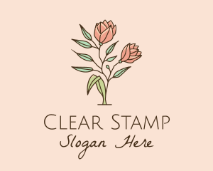 Natural Rose Flowers  logo design