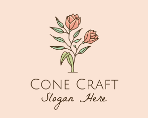 Natural Rose Flowers  logo design