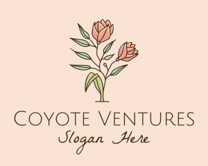 Natural Rose Flowers  logo design