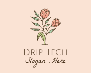 Natural Rose Flowers  logo design