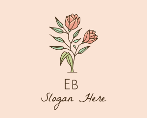 Flowering - Natural Rose Flowers logo design