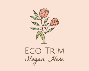 Natural Rose Flowers  logo design