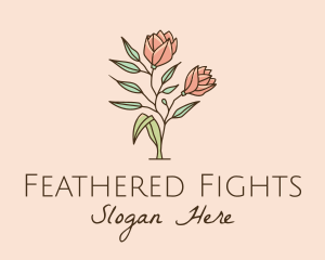 Natural Rose Flowers  logo design