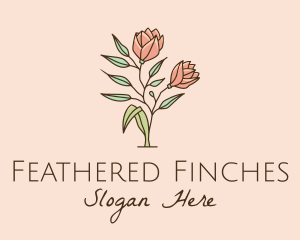 Natural Rose Flowers  logo design