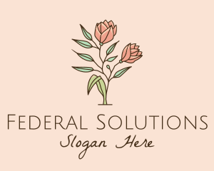 Natural Rose Flowers  logo design