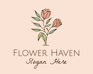 Blossoming - Natural Rose Flowers logo design