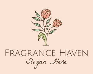 Natural Rose Flowers  logo design