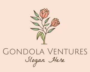 Natural Rose Flowers  logo design