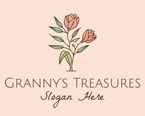 Natural Rose Flowers  logo design